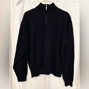 International Waters 2XL/ men’s 1/4 zip heavyweight black sweater/100% cotton